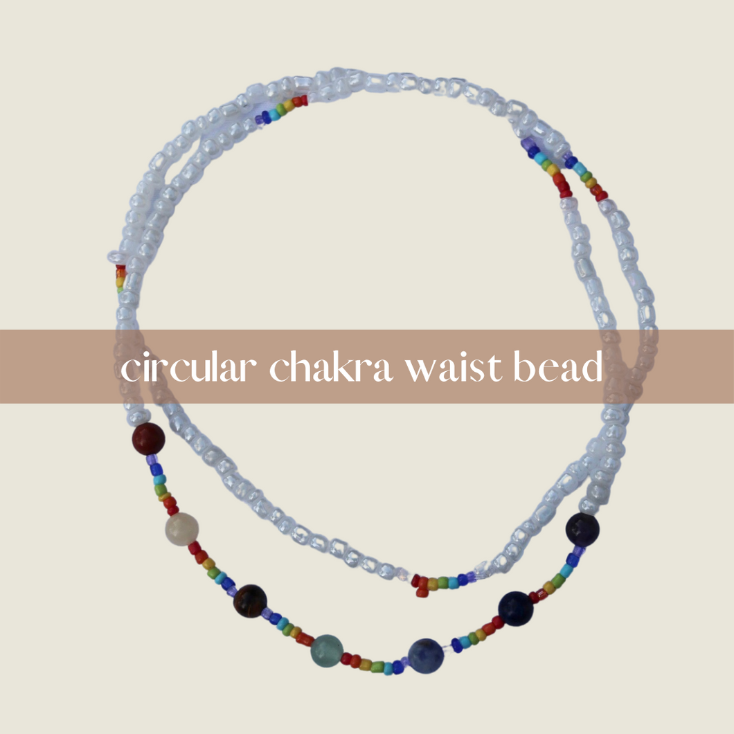 Circular chakra waist bead